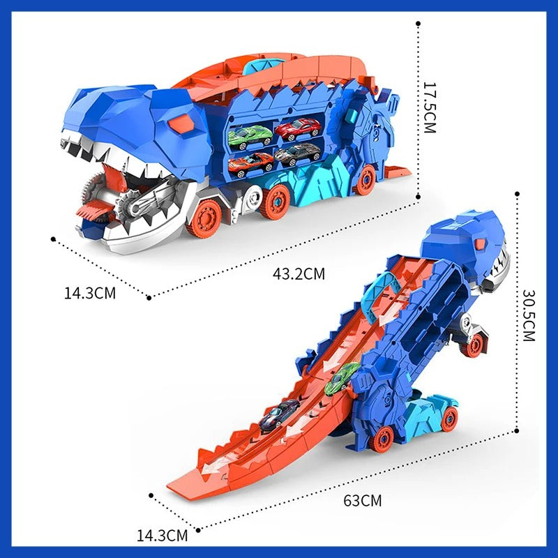 Dinozor Kamyon ile Yarış ve Depolama Eğlencesi